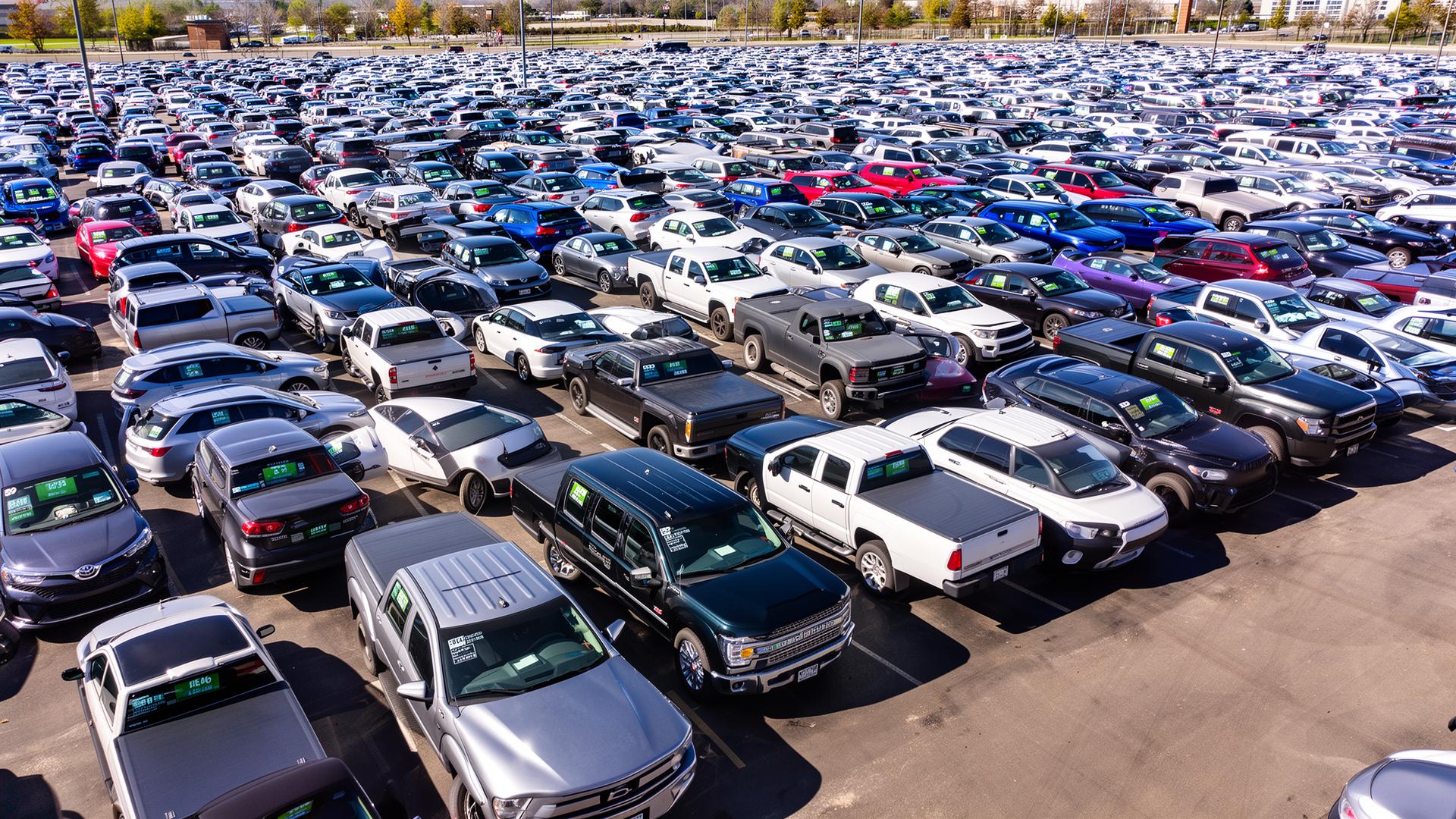 Online auto auction yard with hundreds of vehicles available for bidding